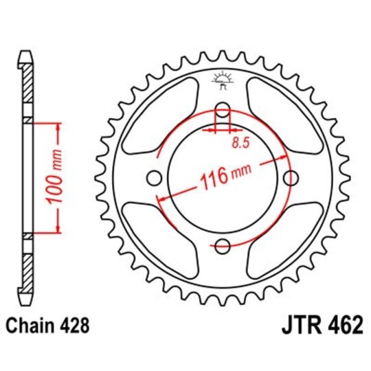 Reťazová rozeta JT JTR 462-50 50T, 428