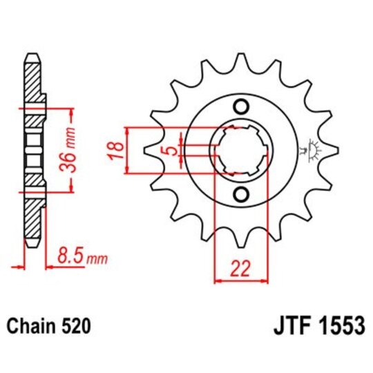 Reťazové koliečko JT JTF 1553-15 15T, 520