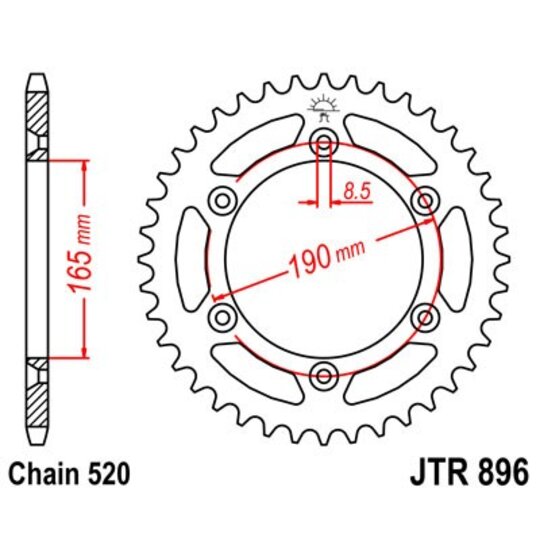 Reťazová rozeta JT JTR 896-48 48T, 520