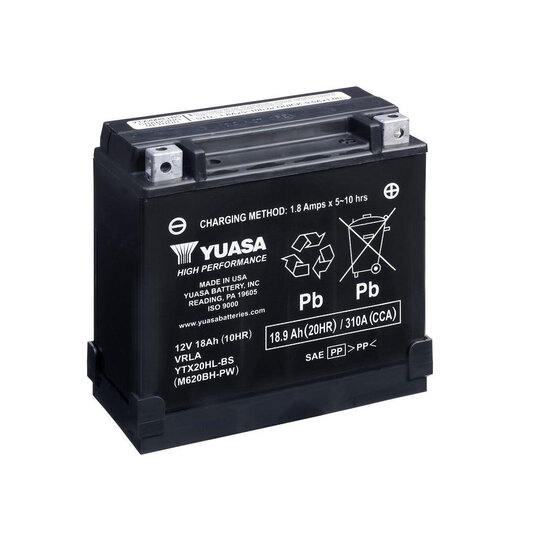 Bezúdržbový motocyklový akumulátor YUASA YTX20HL-BS-PW