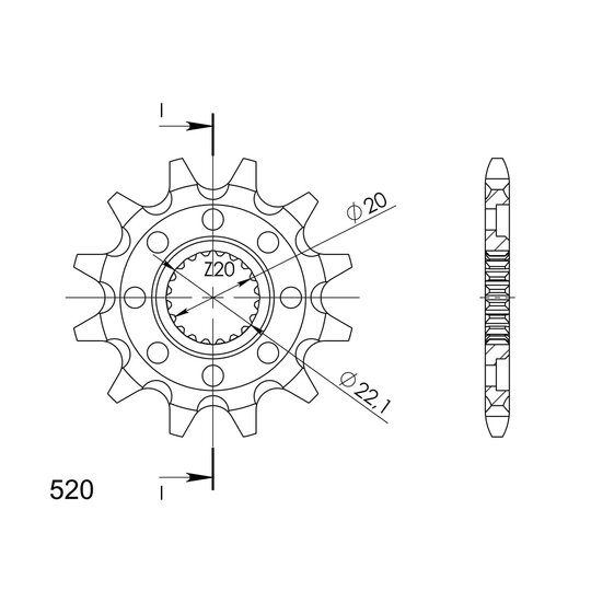 Reťazové koliečko SUPERSPROX CST-1590:12 12T, 520