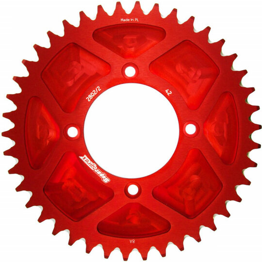 Hliníková reťazová rozeta SUPERSPROX RAL-2802/2:42-RED červené 42T, 520