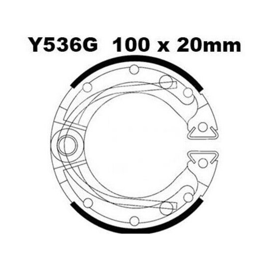Brzdové čeľuste -sada EBC Y536G drážkovaný vrátane  pružín