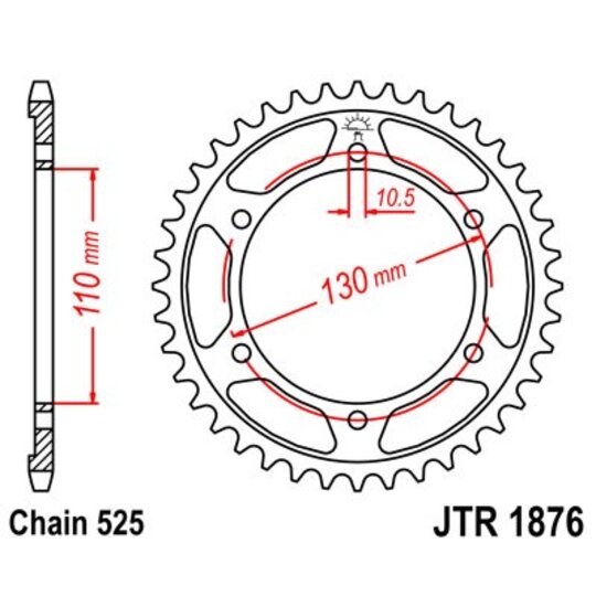 Reťazová rozeta JT JTR 1876-44 44T, 525