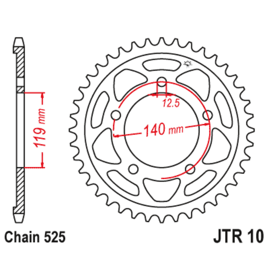 Reťazová rozeta JT JTR 10-42 42T, 525