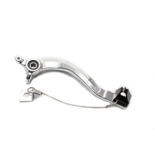 Brzdový pedál MOTION STUFF 83P-0821002 strieborné telo, čierna oceľová pevná koncovka Oceľový pevný hrot