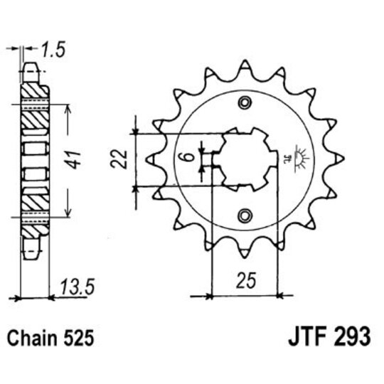 Reťazové koliečko JT JTF 293-14 14T, 525