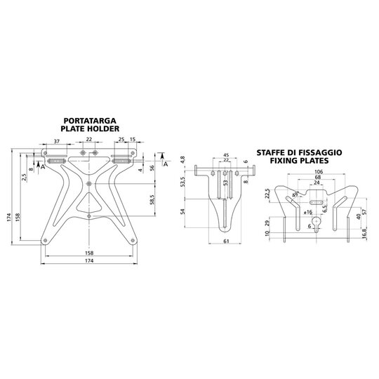 Držiak ŠPZ univerzál - nastaviteľný