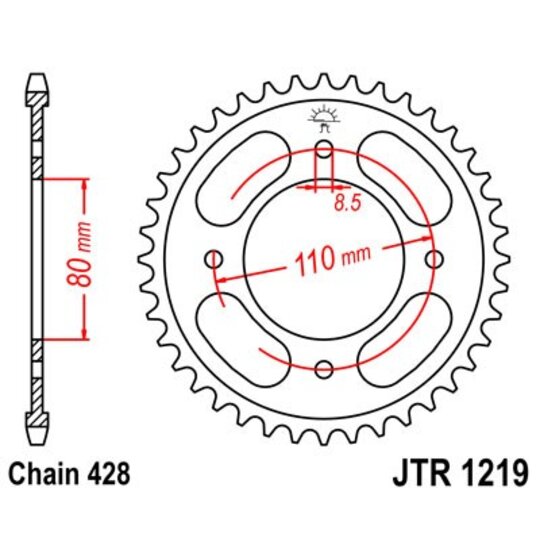 Reťazová rozeta JT JTR 1219-42 49T, 428