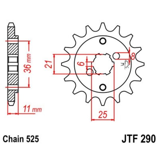 Reťazové koliečko JT JTF 290-14 14T, 525