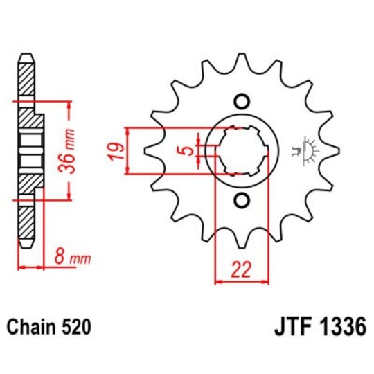 Reťazové koliečko JT JTF 1336-13 13T, 520