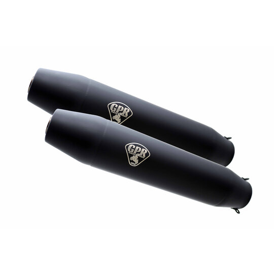 Dual universal silencer kit GPR DEEPTONE CAFÉ RACER CAFE.34.DN Matte Black without link pipes