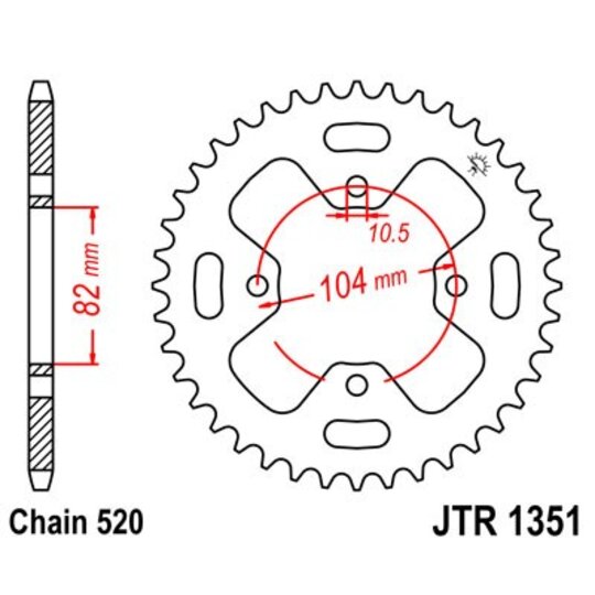 Reťazová rozeta JT JTR 1351-40 40T, 520