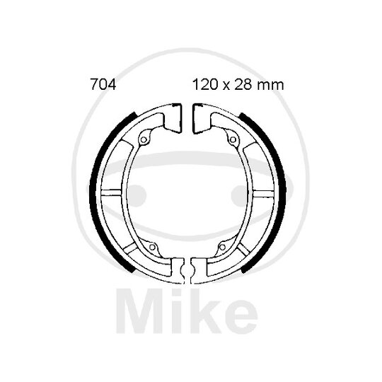 Brzdové čeľuste -sada EBC K704 vrátane  pružín
