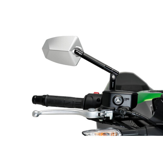 Zpätné zrkadlo PUIG GT.1 020ND čierny/eloxovaný hliník pravý