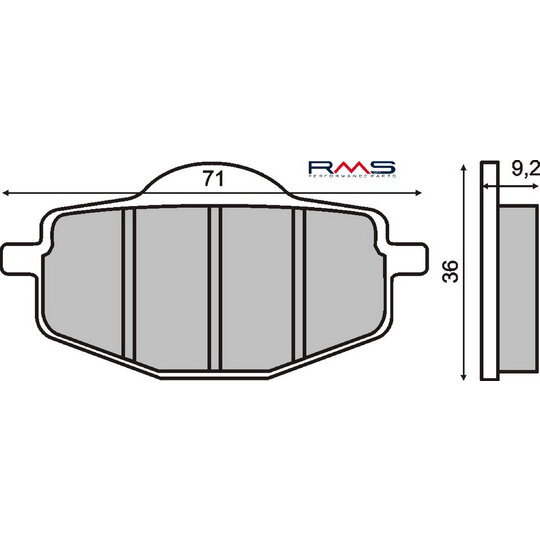 Brzdové obloženie RMS 225101430 predné Nehomologovaný organický