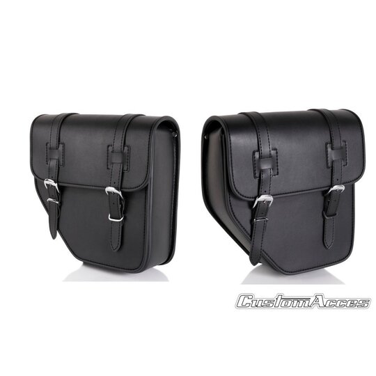 Kožená sedlová brašňa CUSTOMACCES IBIZA API001N čierna Pár