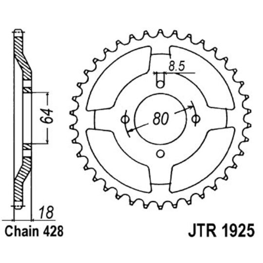 Reťazová rozeta JT JTR 1925-51 51T, 428