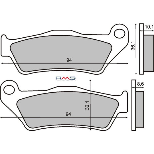 Brzdové obloženie RMS 225101380 organické