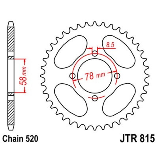 Reťazová rozeta JT JTR 815-35 35T, 520