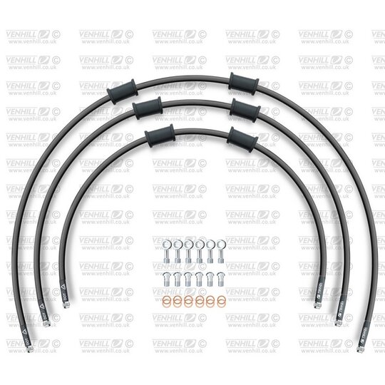 ŠTANDART -predok -sada Venhill POWERHOSEPLUS SUZ-11011FS-BK (3 hadice v sade) čierna hadica,nerezové koncovky