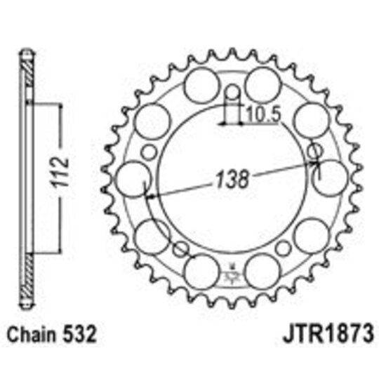 Reťazová rozeta JT JTR 1873-48 48T, 532
