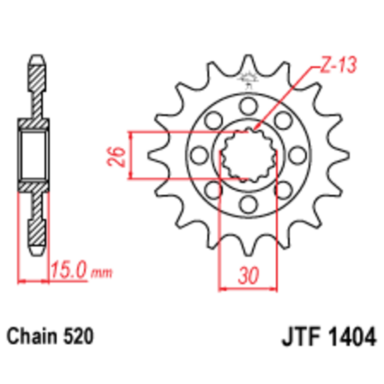 Reťazové koliečko JT JTF 1404-17 17T, 520