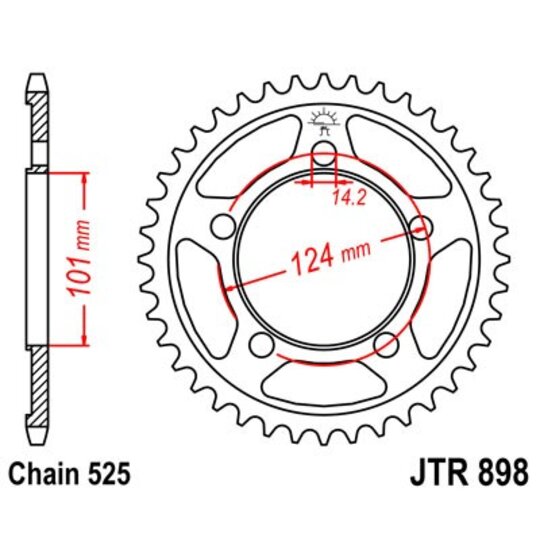 Reťazová rozeta JT JTR 898-41 41T, 525