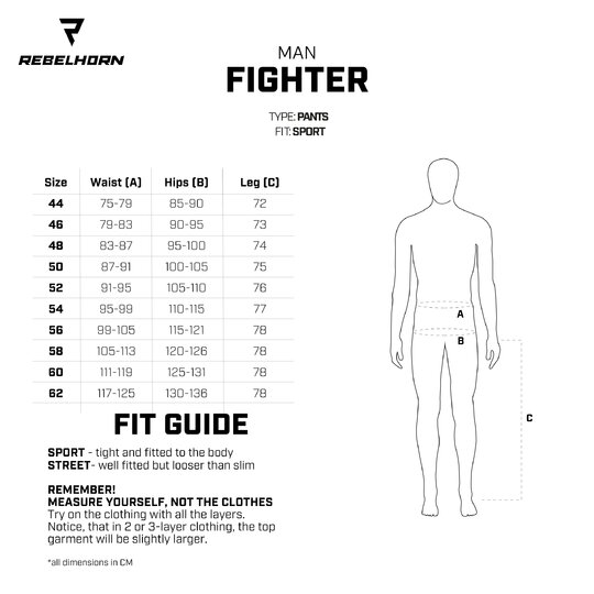 Rebelhorn - nohavice Fighter / red