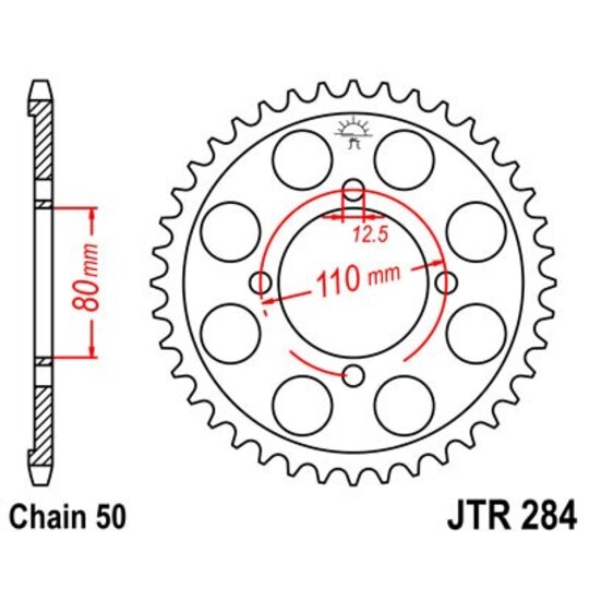 Reťazová rozeta JT JTR 284-38 38T, 530