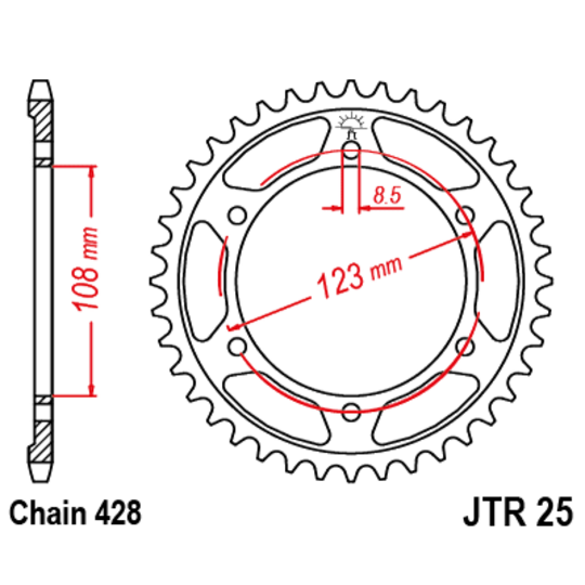 Reťazová rozeta JT JTR 25-60 60T, 428