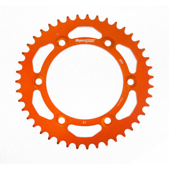 Hliníková reťazová rozeta SUPERSPROX RAL-899:43-ORG oranžová 43T, 525