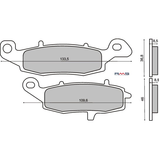 Brzdové obloženie RMS 225101240 organické