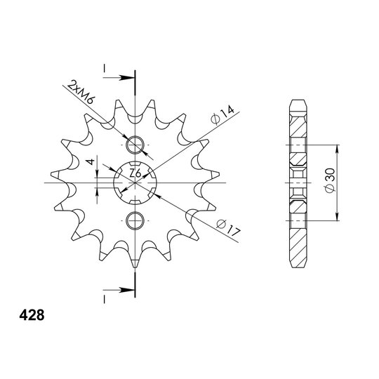 Reťazové koliečko SUPERSPROX CST-273:14 14T, 428