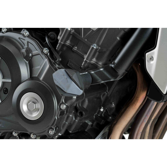 Posuvníky rámu PUIG R12 9753N čierny s šedou gumou