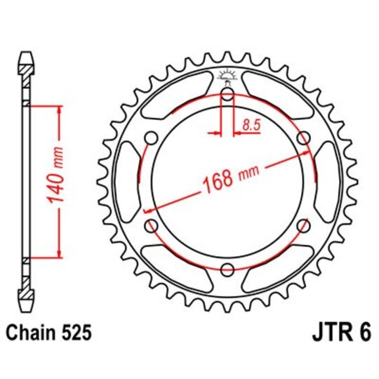 Reťazová rozeta JT JTR 6-42 42T, 525