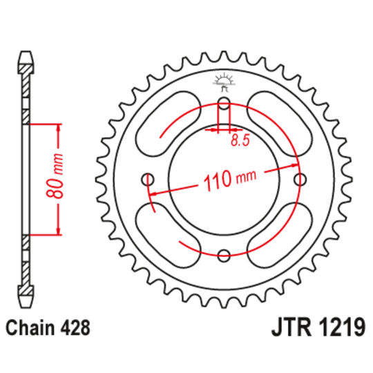 Reťazová rozeta JT JTR 1219-41 41T, 428