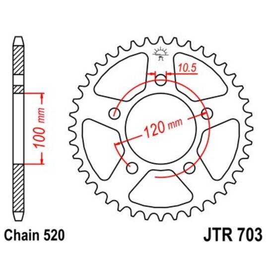 Reťazová rozeta JT JTR 703-40 40T, 520