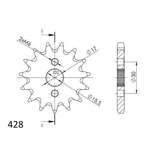 Reťazové koliečko SUPERSPROX CST-1257:14 14T, 428