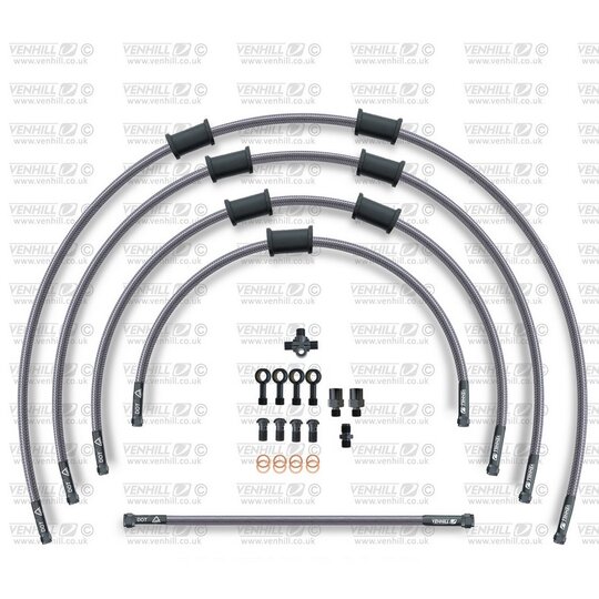 ŠTANDART -predok -sada Venhill POWERHOSEPLUS SUZ-6005FB (5 hadíc v sade) priehľadné hadice, čierne koncovky