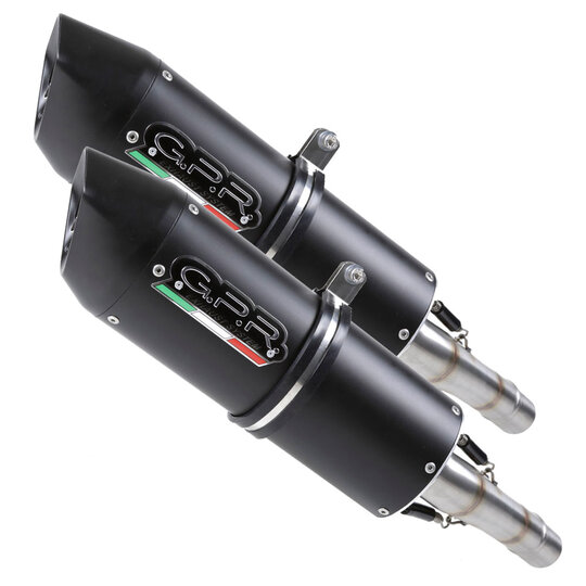 Dual slip-on exhaust GPR FURORE A.36.FUNE Matte Black including removable db killers and link pipes