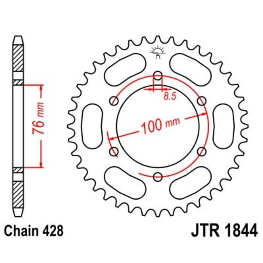 Reťazová rozeta JT JTR 1844-40 40T, 428