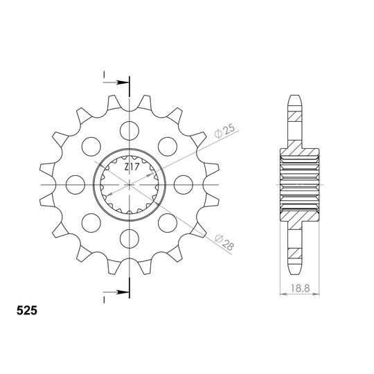 Reťazové koliečko SUPERSPROX CST-704:17 17T, 525