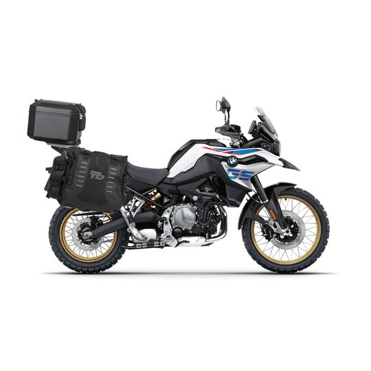 Set of SHAD TERRA TR40 adventure saddlebags and SHAD TERRA aluminium top case TR55 PURE BLACK, including mounting kit SHAD BMW F750GS/F850GS/ADVENTURE
