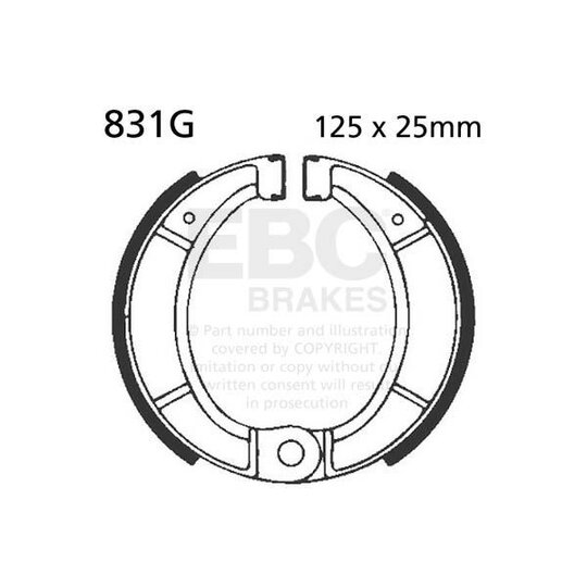 Brzdové čeľuste -sada EBC 831G drážkovaný