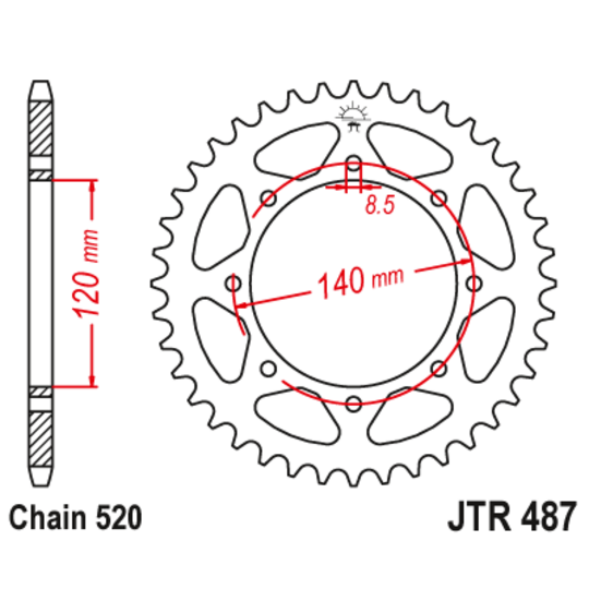 Reťazová rozeta JT JTR 487-37 37T, 520