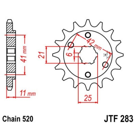 Reťazové koliečko JT JTF 283-14 14T, 520
