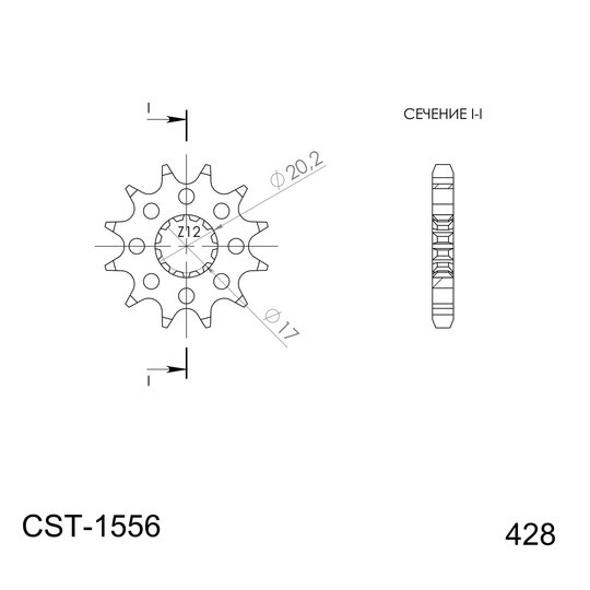 Reťazové koliečko SUPERSPROX CST-1556:13 13T, 428