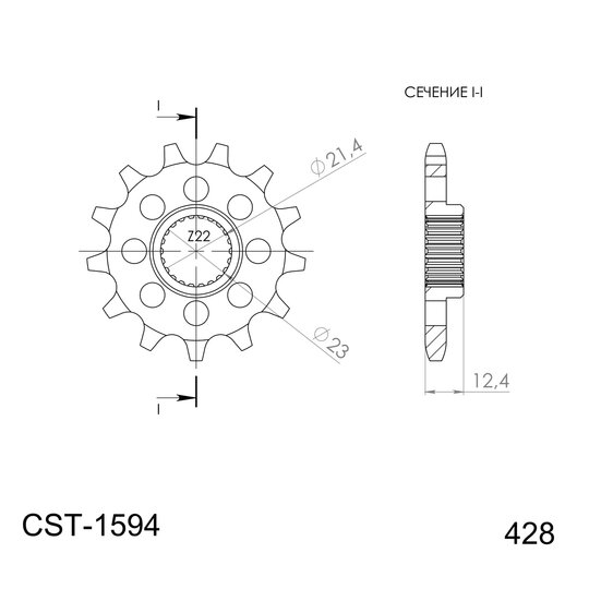 Reťazové koliečko SUPERSPROX CST-1594:15 15T, 428