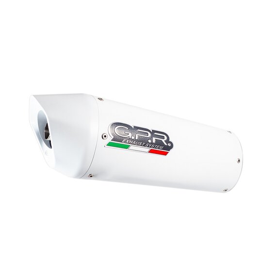Slip-on exhaust GPR ALBUS H.221.ALB White glossy including removable db killer and link pipe